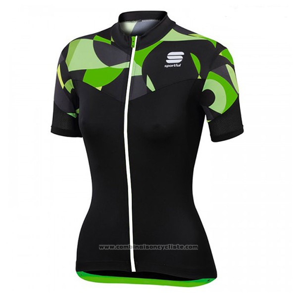 2017 Maillot Cyclisme Femme Sportful Primavera Noir Manches Courtes et Cuissard