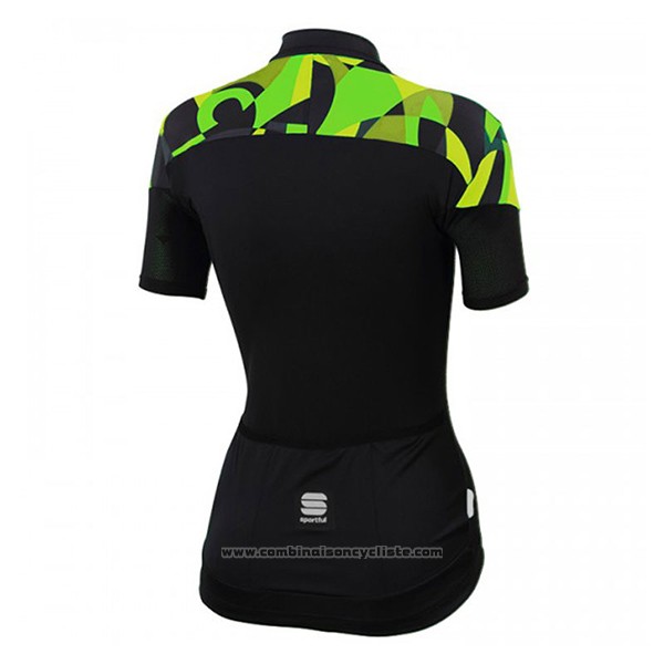 2017 Maillot Cyclisme Femme Sportful Primavera Noir Manches Courtes et Cuissard