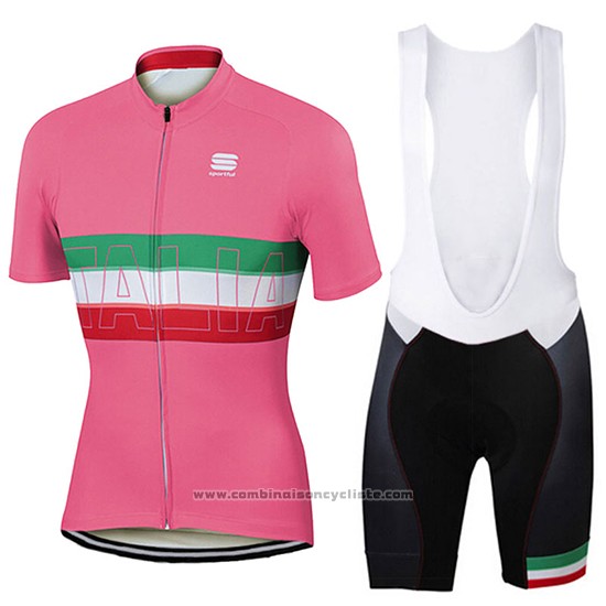 2017 Maillot Cyclisme Femme Sportful Rose Manches Courtes et Cuissard