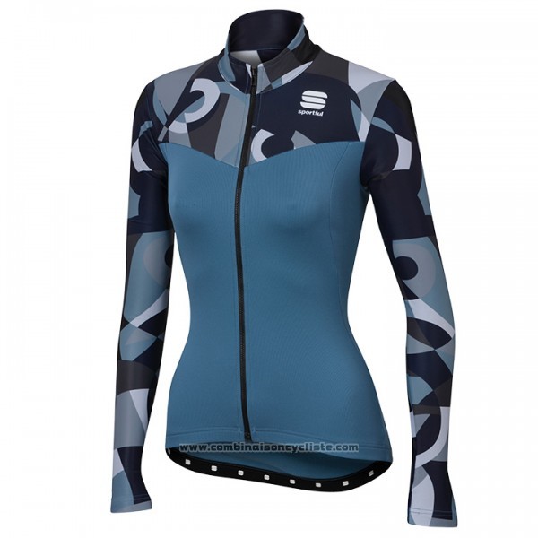 2017 Maillot Cyclisme Sportful Primavera Bleu Manches Longues et Cuissard