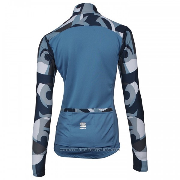 2017 Maillot Cyclisme Sportful Primavera Bleu Manches Longues et Cuissard