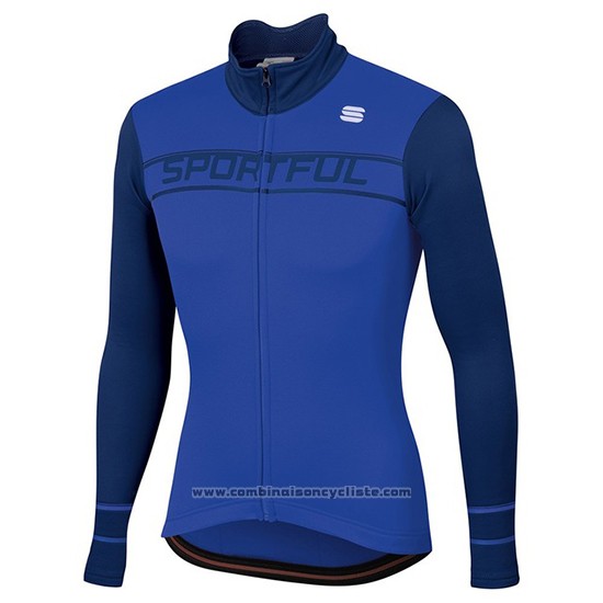 2020 Maillot Cyclisme Femme Sportful Bleu Manches Longues et Cuissard