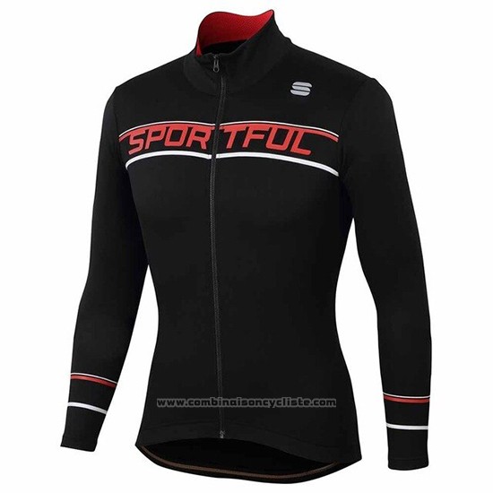 2020 Maillot Cyclisme Femme Sportful Noir Rouge Manches Longues et Cuissard