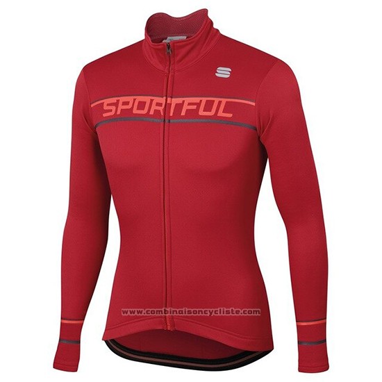 2020 Maillot Cyclisme Femme Sportful Rouge Manches Longues et Cuissard