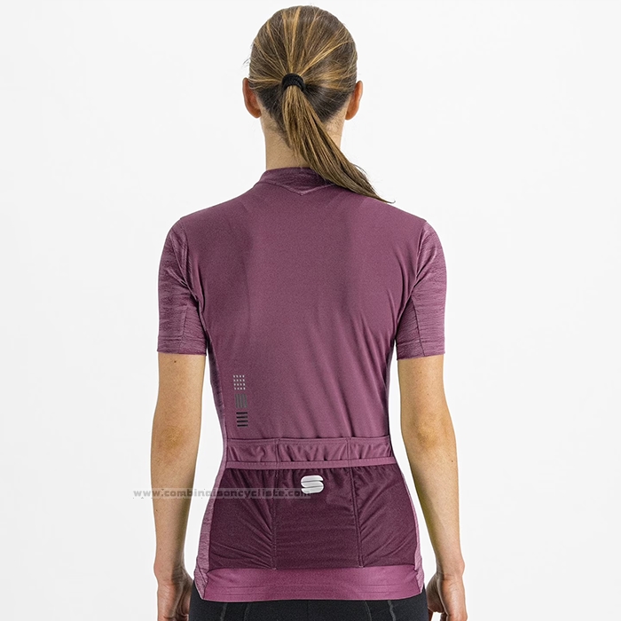2023 Maillot Cyclisme Femme Sportful Lumiere Violet Manches Courtes et Cuissard