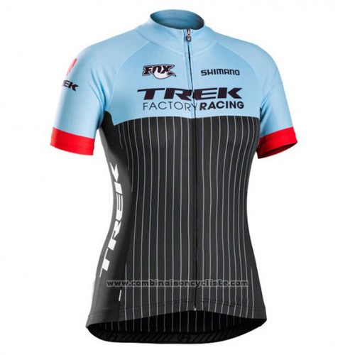 2015 Maillot Cyclisme Trek Bleu et Noir Manches Courtes et Cuissard