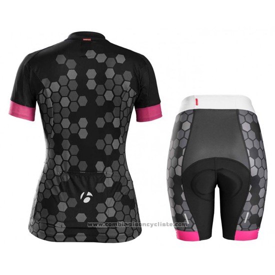 2016 Maillot Cyclisme Femme Trek Noir et Blanc Manches Courtes et Cuissard
