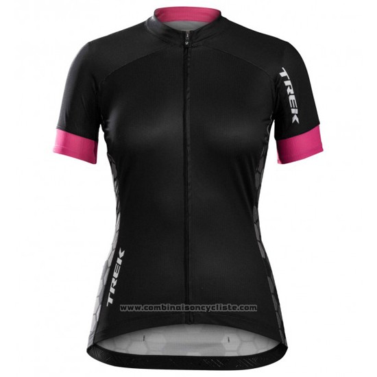 2016 Maillot Cyclisme Femme Trek Noir et Blanc Manches Courtes et Cuissard