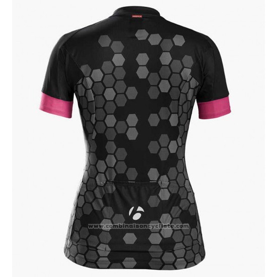 2016 Maillot Cyclisme Femme Trek Noir et Blanc Manches Courtes et Cuissard