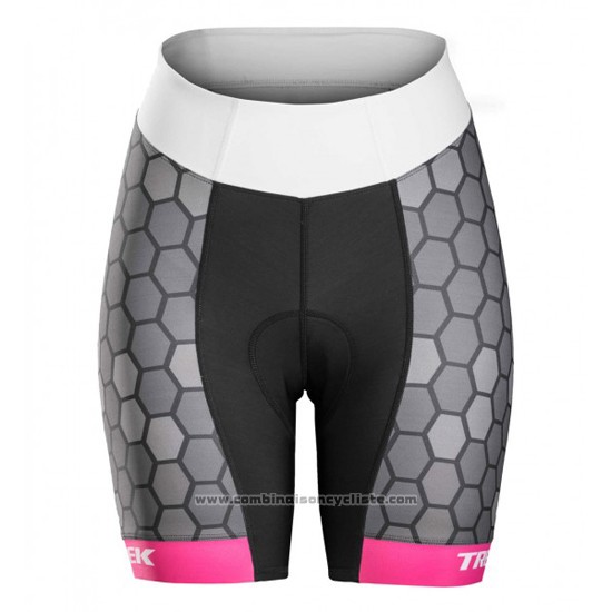 2016 Maillot Cyclisme Femme Trek Noir et Blanc Manches Courtes et Cuissard
