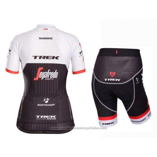 2016 Maillot Cyclisme Femme Trek Noir et Rouge Manches Courtes et Cuissard