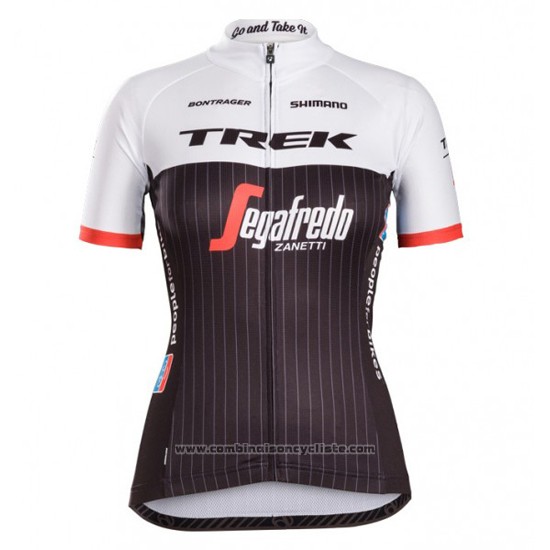 2016 Maillot Cyclisme Femme Trek Noir et Rouge Manches Courtes et Cuissard