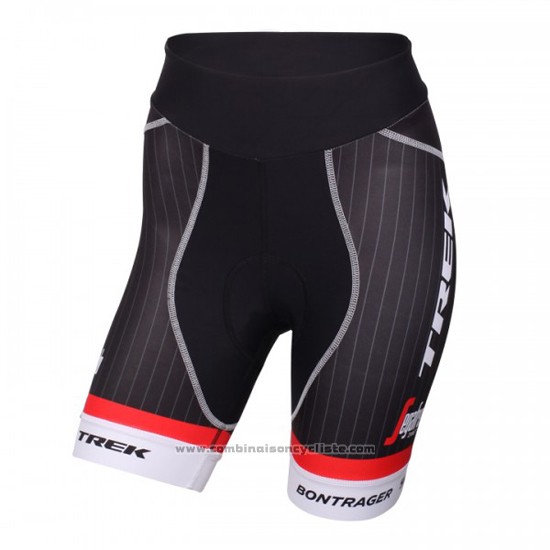 2016 Maillot Cyclisme Femme Trek Noir et Rouge Manches Courtes et Cuissard