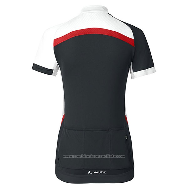 2017 Maillot Cyclisme Femme Vaude Blanc et Noir Manches Courtes et Cuissard