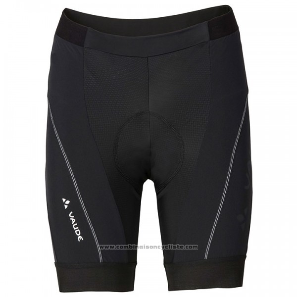 2017 Maillot Cyclisme Femme Vaude Blanc et Noir Manches Courtes et Cuissard