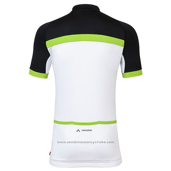 2017 Maillot Cyclisme Femme Vaude Blanc et Vert Manches Courtes et Cuissard