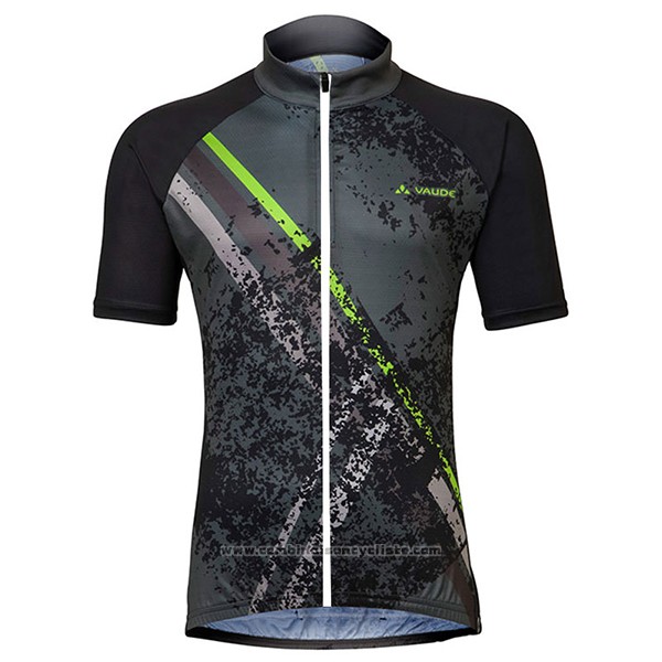 2017 Maillot Cyclisme Femme Vaude Gris et Noir Manches Courtes et Cuissard