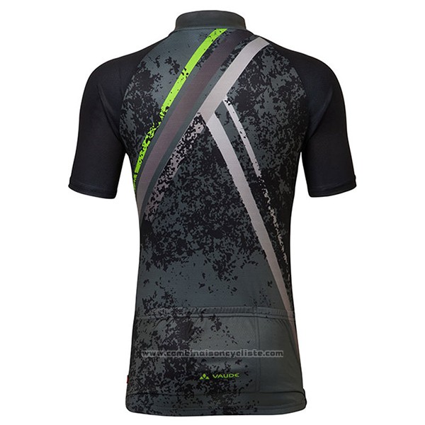 2017 Maillot Cyclisme Femme Vaude Gris et Noir Manches Courtes et Cuissard