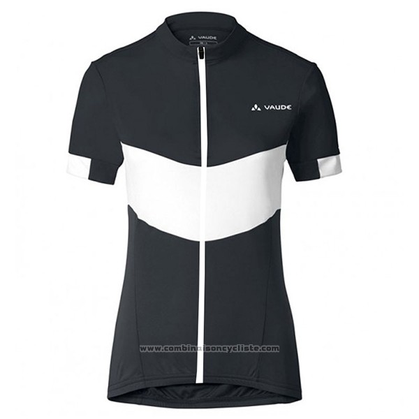 2017 Maillot Cyclisme Femme Vaude Noir et Blanc Manches Courtes et Cuissard
