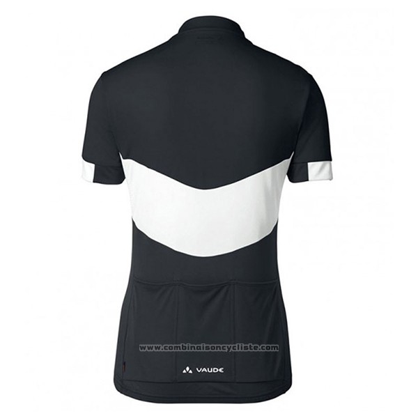 2017 Maillot Cyclisme Femme Vaude Noir et Blanc Manches Courtes et Cuissard