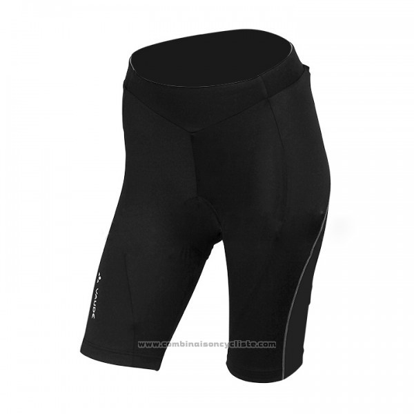 2017 Maillot Cyclisme Femme Vaude Noir et Rouge Manches Courtes et Cuissard
