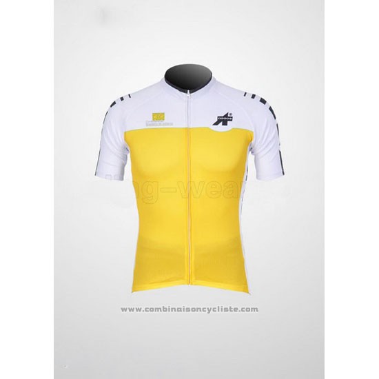 2011 Maillot Cyclisme Assos Blanc et Jaune Manches Courtes et Cuissard