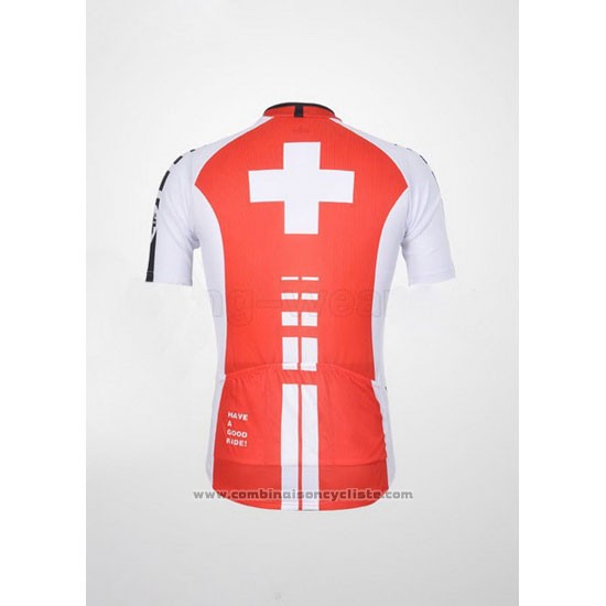 2011 Maillot Cyclisme Assos Blanc et Rouge Manches Courtes et Cuissard