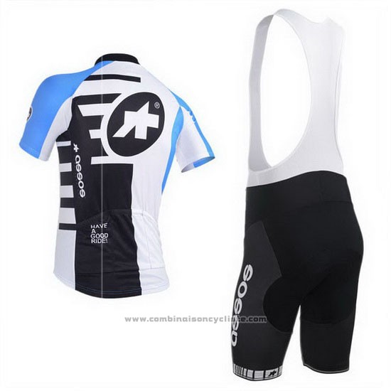 2013 Maillot Cyclisme Assos Azur et Noir Manches Courtes et Cuissard