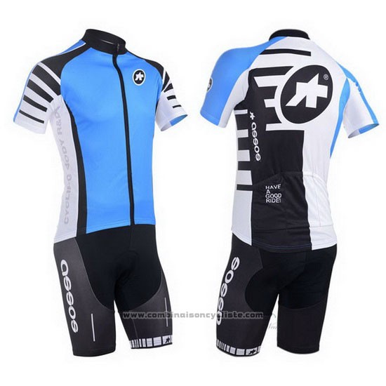 2013 Maillot Cyclisme Assos Azur et Noir Manches Courtes et Cuissard