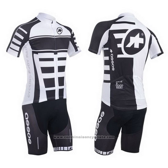 2013 Maillot Cyclisme Assos Blanc et Noir Manches Courtes et Cuissard