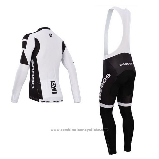 2014 Maillot Cyclisme Assos Blanc Manches Longues et Cuissard