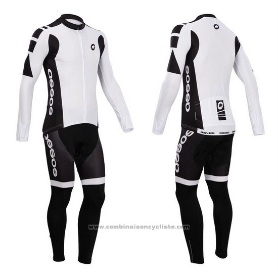 2014 Maillot Cyclisme Assos Blanc Manches Longues et Cuissard