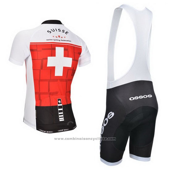 2014 Maillot Cyclisme Assos Blanc et Rouge Manches Courtes et Cuissard