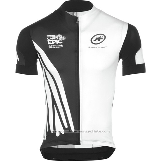 2016 Maillot Cyclisme Assos Blanc et Noir Manches Courtes et Cuissard