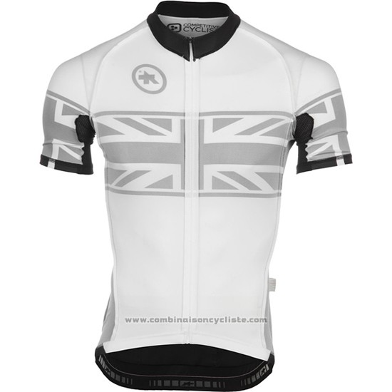 2016 Maillot Cyclisme Assos Jaune et Blanc Manches Courtes et Cuissard