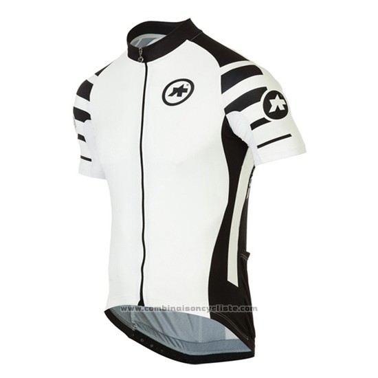 2016 Maillot Cyclisme Assos Noir et Blanc Manches Courtes et Cuissard