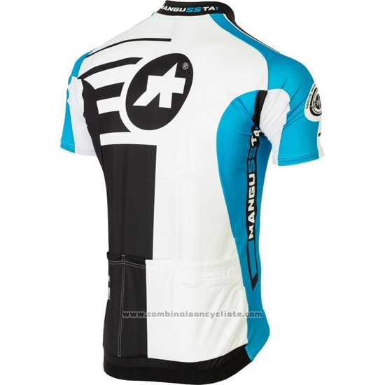 2016 Maillot Cyclisme Assos Noir et Bleu Manches Courtes et Cuissard