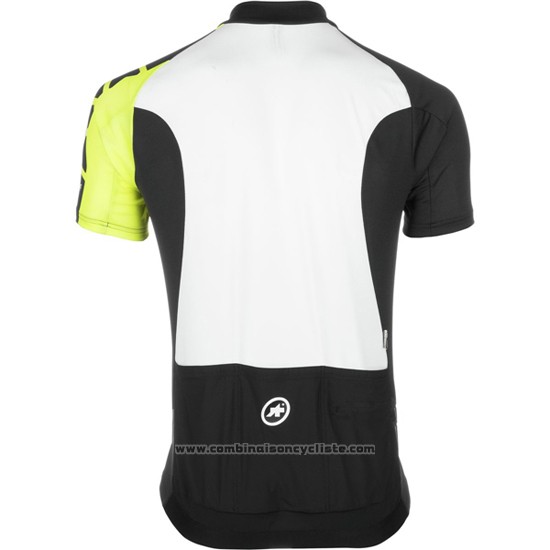 2016 Maillot Cyclisme Assos Noir et Jaune Manches Courtes et Cuissard