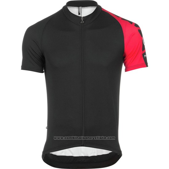 2016 Maillot Cyclisme Assos Noir et Rouge Manches Courtes et Cuissard
