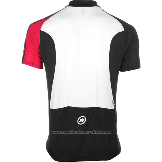 2016 Maillot Cyclisme Assos Noir et Rouge Manches Courtes et Cuissard