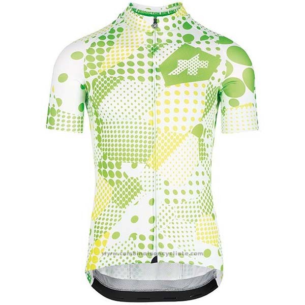 2020 Maillot Cyclisme Assos Erlkoenig Vert Blanc Manches Courtes et Cuissard
