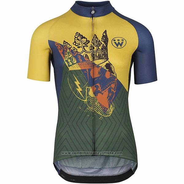 2020 Maillot Cyclisme Assos Fastlane Wyndymilla Jaune Vert Manches Courtes et Cuissard