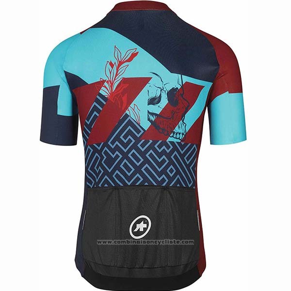 2020 Maillot Cyclisme Assos Fastlane Wyndymilla Rouge Bleu Manches Courtes et Cuissard