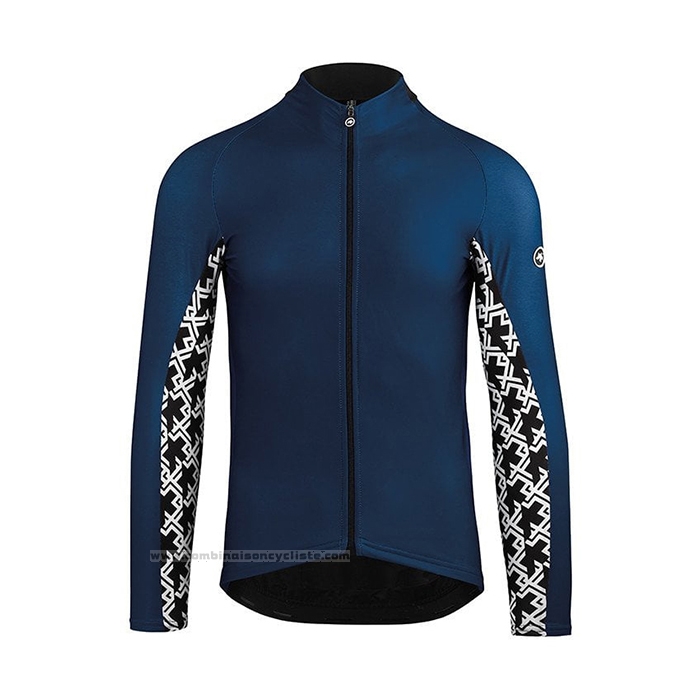 2021 Maillot Cyclisme Assos Bleu Manches Longues et Cuissard