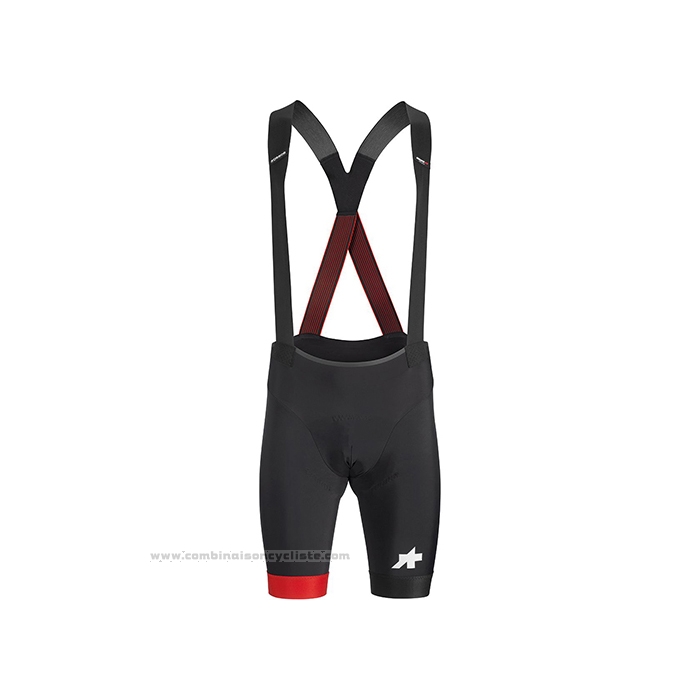 2021 Maillot Cyclisme Assos Noir Blanc Rouge Manches Courtes et Cuissard