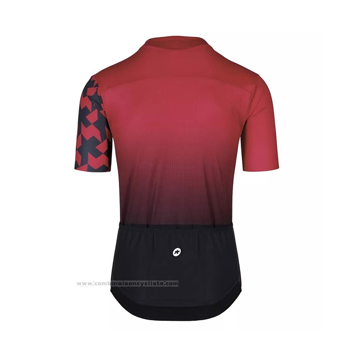 2021 Maillot Cyclisme Assos Profond Rouge Manches Courtes et Cuissard