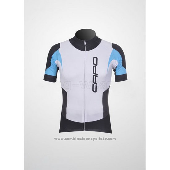 2011 Maillot Cyclisme Capo Noir et Blanc Manches Courtes et Cuissard