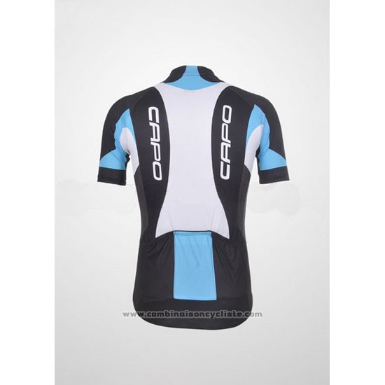 2011 Maillot Cyclisme Capo Noir et Blanc Manches Courtes et Cuissard