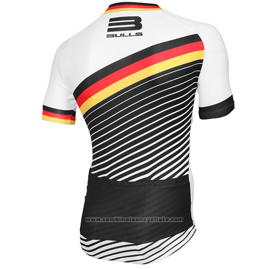 2015 Maillot Cyclisme Bulls Blanc et Noir Manches Courtes et Cuissard