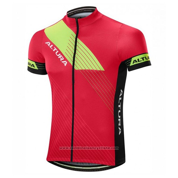 2017 Maillot Cyclisme Altura Sportive Rouge Manches Courtes et Cuissard
